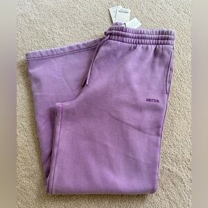 Aritzia Cozy Sweatfleece Boyfriend Wide Sweatpant size L